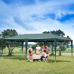 Outsunny 19'x9'' Gazebo Party Tent Outdoor Event Canopy Garden Sun Shade with Removable Mosquito Mesh Netting