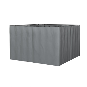 Outsunny 10' x 12' Universal Gazebo Sidewall Set with 4 Panels, Hooks/C-Rings Included for Pergolas & Cabanas, Grey