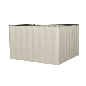 Outsunny 10' x 12' Universal Gazebo Sidewall Set with 4 Panels, Hooks/C-Rings Included for Pergolas & Cabanas, Beige