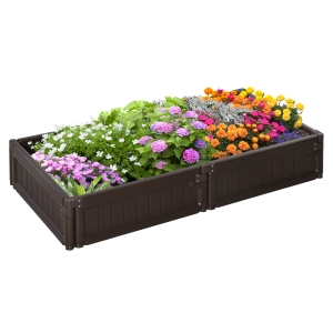 Outsunny 48.5" Plastic Cultivation Bed Flower, Herb, Veggie Planter for Garden, Backyard