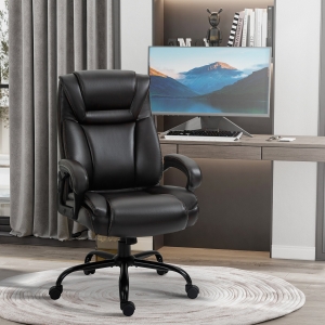 Vinsetto Big and Tall Executive Office Chair, 400LBS High Back PU Leather Chair with Adjustable Height, Swivel Wheels, Brown