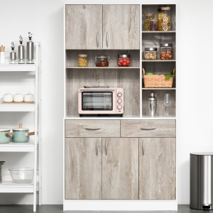 HOMCOM Kitchen Buffet with Hutch Multi Storage Cupboard Cabinet Server Sideboard with Drawers