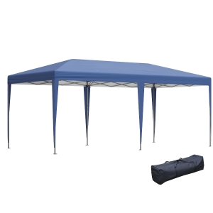 Outsunny 19' x 10' Outdoor Gazebo Pop Up Canopy Party Tent with Carrying Bag, Blue