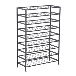 HOMCOM 9-Tier Metal Wine Bottle Rack 54 Bottles Freestanding Wine Storage Holder Home Bar Wine Display Stand, Black