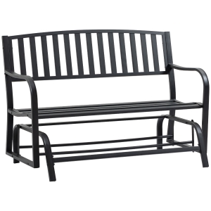 Outsunny 50" Outdoor Patio Swing Glider Bench Chair - Black