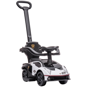 Aosom 2-IN-1 Ride On Push Car, Essenza SCV12 Licensed Toddler Sliding Car, Walker Push-Along with Horn Engine Sound and Steering Wheel, Manual, White