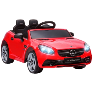 Aosom 12 V Kids Electric Ride On Car with Parent Remote Control, Two Motors, Music, Lights, and Suspension Wheels for 3-6 Years Old, Red