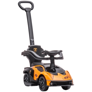 Aosom 2-IN-1 Ride On Push Car, Essenza SCV12 Licensed Toddler Sliding Car, Walker Push-Along with Horn Engine Sound and Steering Wheel, Manual, Orange