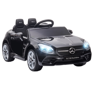 Aosom 12 V Kids Electric Ride On Car with Parent Remote Control, Two Motors, Music, Lights, and Suspension Wheels for 3-6 Years Old, Black