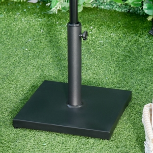 Outsunny 29 lbs Market Umbrella Base Holder 16" Heavy Duty Square Parasol Stand for Patio, Outdoor, Backyard, Black