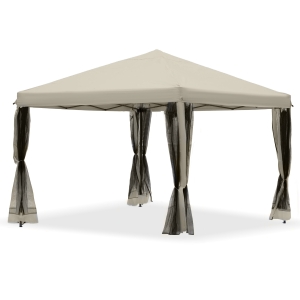 Outsunny 10' x 10' Pop-Up Canopy Party Tent Gazebo - UV Protected w/ Mesh Wall