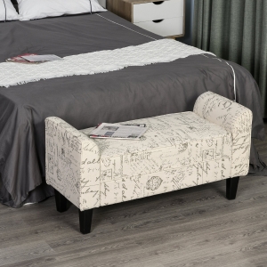 HOMCOM Armed Scripted Bench Seat Cushions Home Furniture Upholstered New
