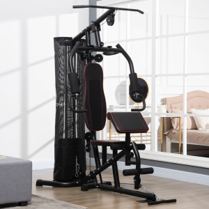 Soozier Home Gym, Multifunction Gym Equipment with 100Lbs Weight Stack for Back, Chest, Arm, Leg and Full Body Workout