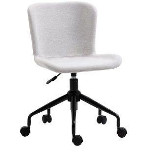 Vinsetto Home Office Chair, Swivel Task Chair with Adjustable Height and Armless Design for Small Space, Light Grey
