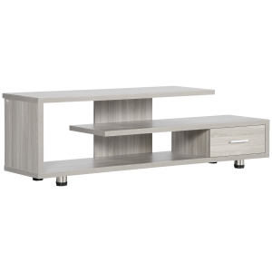 HOMCOM Modern TV Stand for TVs up to 65", TV Cabinet with Storage Shelf and Drawer, Entertainment Center for Living Room Bedroom, Grey
