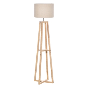 HOMCOM Modern Standing Floor Lamp Bedroom Light w/ Drum Lampshade, Foot Pedal Switch
