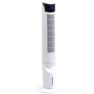 HOMCOM Ice Cooling Tower Fan, Standing Oscillating Fan with 3 Speeds, 4 Modes, 12 Hour Timer, LED Display and Remote Control for Bedroom, Office or Living Room, White