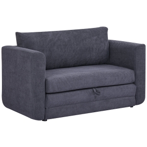 HOMCOM Pull Out Sofa Bed, Modern Convertible Loveseat Sleeper, Upholstered Sleeper Sofa for Small Space, Living Room, Apartment and Dorm, Dark Grey