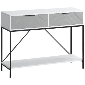 HOMCOM Modern Console Table with 2 Drawers and Open Shelf, Sofa Table for Entryway, Living Room and Hallway, White