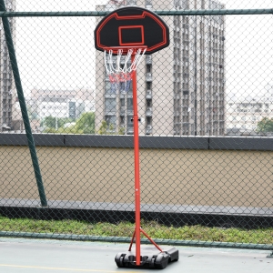 Soozier 6 Level 78.75"- 98.5" Adjustable Basketball Hoop Backboard w/ Wheels & Net For Kids