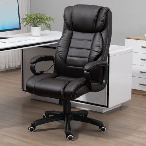 Vinsetto Massage Office Chair, High Back Executive Office Chair with 6-Point Vibration, Adjustable Height, Swivel Seat and Rocking Function, Brown