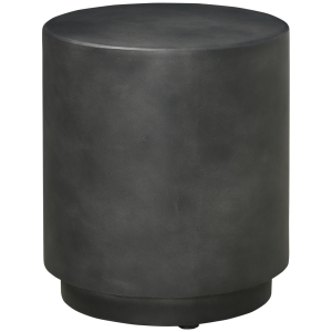 HOMCOM Lightweight Accent Table with Concrete Finish, Round Side Table with 4 Adjustable Feet for Indoor, Outdoor, Charcoal Grey