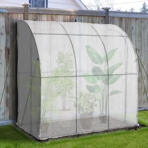 Outsunny 7' x 4' x 7' Outdoor Walk-in Garden Greenhouse Polycarbonate with Roll-Up Door Hot House for Plants Herbs Vegetables White