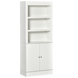 HOMCOM 72" Kitchen Buffet with Hutch, Kitchen Pantry Cupboard with 2 Door Cabinet, and 2 Adjustable Shelves, White