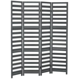 HOMCOM Room Divider Screen with Foldable Design for Indoor Bedroom Office 5' White Grey