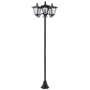 Outsunny Outdoor Lamp Post Lights, Triple Head Solar Powered Lamp, Street Vintage Solar Post Lamp, for Backyard, Garden Pathway, Driveway, 72 Inches