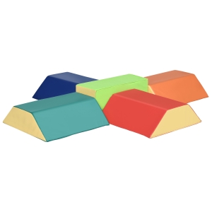 Qaba 5-Piece Soft Play Equipment, Large Baby Foam Playset for Creativity and Shape Discovery with Easy-to-Clean Surface, Toddler Educational Toy for 1+ Year Old Girls & Boys