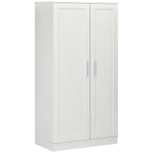 HOMCOM Kitchen Pantry, 14-Tier Freestanding Cupboard with 2 Doors, Adjustable Shelves for Dining Room and Bedroom, White