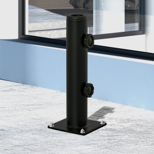 Outsunny Deck Mount Umbrella Holder, Outdoor Umbrella Base Stand for Deck, Dock, Patios Garden, Pontoon, Black