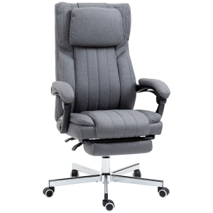 Vinsetto High-Back Massaging Office Chair Reclining Office Chair with Footrest Headrest Swivel Wheels Adjustable Height Gray