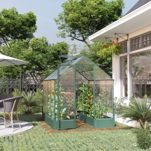 Outsunny Walk-in Greenhouse with Temperature Controlled Window 8.2' x 6.2'  | Aosom Canada