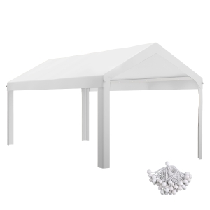 Outsunny 10 x 20ft Carport Roof, UV Resistant Canopy Replacement, Fits 84C-378V00 and 84C-206 Series, White