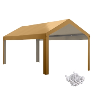 Outsunny 10 x 20ft Carport Roof, UV Resistant Canopy Replacement, Fits 84C-378V00 and 84C-206 Series, Beige
