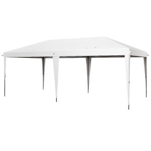 Outsunny 10' x 19.2' Outdoor Gazebo Pop Up Canopy Party Tent with Carrying Bag, White