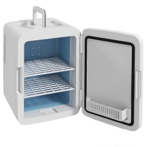 HOMCOM Skincare Fridge for Bedroom, Car with LED Mirror, Cooler and Warmer, AC/DC Powered Mini Fridge for Skincare, Beverage
