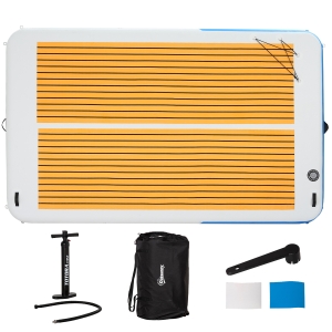 Outsunny 10' x 6' Inflatable Dock with Non-Slip Surface, Pump and Bag Floating Dock for Lake, Beach & Pool Recreation