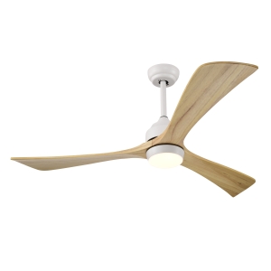 52" Ceiling Fan with Lights and Remote Control, Quiet DC Motor, 6 Speed Levels, Reversible Blades, for Patio, Living Room, Bedroom, Office, White
