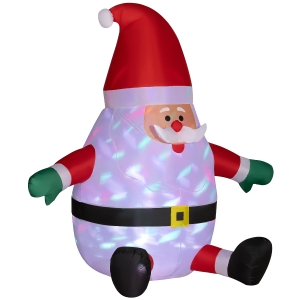 Outsunny 6' Blow-Up Outdoor Yard Display, Inflatable Christmas Santa Claus with Rotating Magic Ball Light for Garden Party