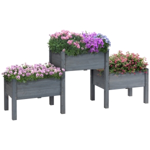 Outsunny 3 Tier Raised Garden Bed Freestanding Planter Box for Vegetables, Herb, Flowers