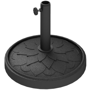 Outsunny Round Patio Umbrella Base, 26 lbs Resin Umbrella Stand Base, Heavy Duty Patio Umbrella Holder for 1.3"/1.5"/1.9" Umbrella Poles for Outdoor, Lawn, Poolside, Black