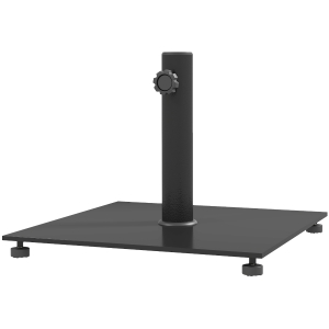 Outsunny Square Patio Umbrella Base, 29 lbs Metal Umbrella Stand Base with Adjustable Foot Pads, Heavy Duty Patio Umbrella Holder for 1.5"/1.9" Umbrella Poles for Outdoor, Lawn, Poolside, Black