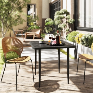 Outsunny 31.5" Patio Dining Table for 4, Metal Square Outdoor Table for Garden, Lawn, Backyard, Black