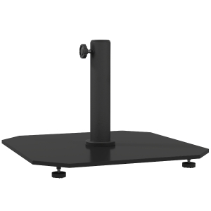 Outsunny Square Patio Umbrella Base, 41 lbs Metal Umbrella Stand Base with Adjustable Foot Pads, Heavy Duty Patio Umbrella Holder for 1.3"/1.5"/1.9" Umbrella Poles for Outdoor, Lawn, Poolside, Black