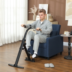 Soozier Seated Pedal Exerciser, Foldable Leg Exercise Bike with LCD Monitor for Seniors Elderly Rehabilitation Recovery Therapy
