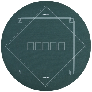 Soozier Poker Mat Texas Hold'em Poker Table Top with Non-Slip Bottom Dark Green