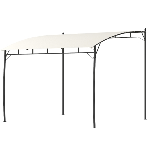 Outsunny 10' x 10' Outdoor Pergola Gazebo, Garden Sun Shade Shelter with Metal Frame for Porch, Patio, Deck, Backyard, Cream